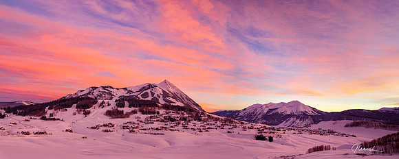 Mt CB Winter Sunset Panorama