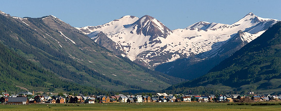 Crested Butte Town and Paradise Divide panorama